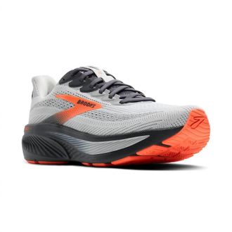 Brooks Mens Ghost 17 Running Shoe In Oyster Mushroom/orange/ebony