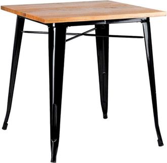 Regalos Miguel Regalos Miguel - Mesas Bar - Mesa Torix Cuadrada Madera Natural 70 Cm - Negro