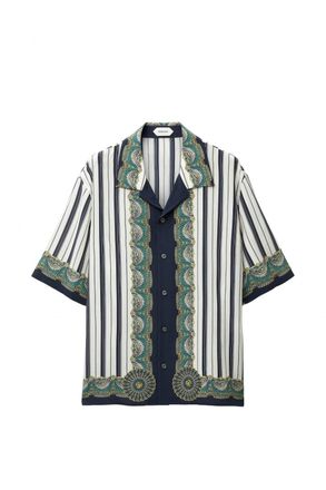 Versace CREPE DE CHINE PRINTTHE ENCORE SHIRT Size: 50, colour: NAVY