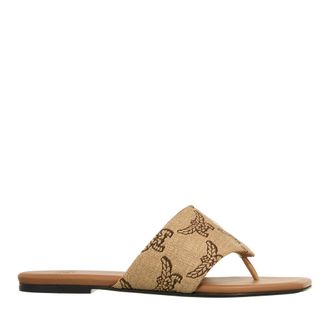 MCM Sandals - W Mcm Col Rff Effct Txtl Flat Sanda - beige - Sandals for ladies
