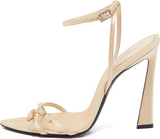 Saint Laurent Sandali Gippy in raso con cristalli - Toni neutri