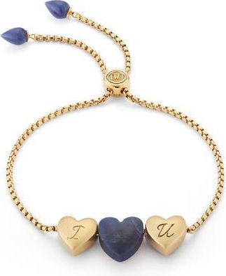 LuvMyJewelry Luv Me Heart Sodalite Slide Bracelet in 14Kt Gold Vermeil On Sterling at Nordstrom Rack