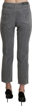 Ermanno Scervino Womens Cotton Stretch Cropped Trousers Gray Elastane