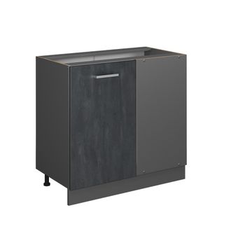 Vicco Armario De Esquina R-line, Hormig&oacute;n Negro, 86 Cm Sin Encimera