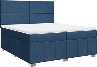vidaXL Vidaxl - Cama Box Spring Con Colch&oacute;n Tela Azul 200x200 Cm