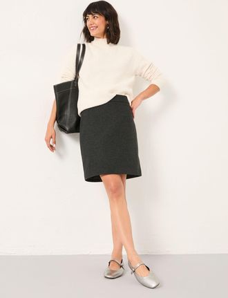 Fat Face FatFace Jess Charcoal Grey Tweed Mini Skirt