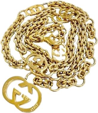 Gucci Pre-owned Chain Belt - Dames - Vintage Accessoires - Geel - ONE Size - Tweed - Vintage