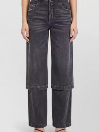 The Attico wide leg cotton gabardine trousers belt loops