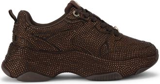 Kurt Geiger Womens Luster Sneakers - Brown Fabric - Size UK 7