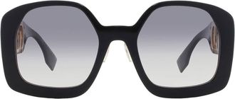 Fendi Smoke Gradient Irregular Ladies Sunglasses FE40048F 01B 54