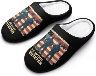 Generic U.S Air-Force Army Womens Slippers Warm House Slippers Indoor House Shoes with Anti-Skid Rubber Sole