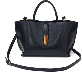 Generic Bucket Bags for Women Vintage Crossbody Bag Faux Leather Top Handle Tote Bag Perfect for Everyday Use and Special Occasions (Black-A)