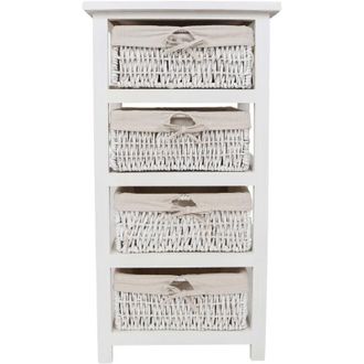 Premier Housewares 4 Maize Baskets White Storage Unit