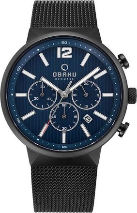 Obaku Classic Chronograph Quartz Blue Dial Mens Watch V180GCBLMB