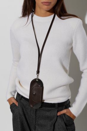Christophe Lemaire Leather Glasses Case, Unisex, Brown