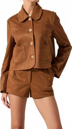 Astr Jude Faux Suede Jacket In Camel