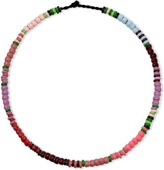 Adina Reyter Bouquet Mini Beaded Necklace in Purple Multi at Nordstrom, Size 16