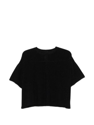 Fabiana Filippi Blue Solid Round Neck T-Shirt
