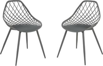 Vente-Unique Lotto di 2 sedie da giardino in Polipropilene Antracite - MALAGA