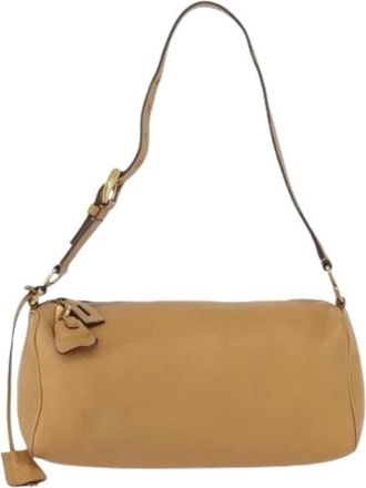Prada Pre-owned Shoulder Bags, female, Brown, Size: ONE SIZE Pre-owned Vintage Leather Shoulder Bag