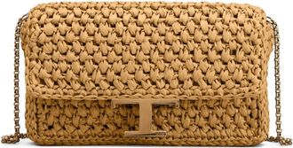 Tod's mini raffia crossbody bag - women - Raffia - OS - Neutrals