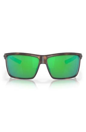 Costa Rinconcito 60mm Polarized Rectangular Sunglasses in Tortoise /Green Mirror at Nordstrom