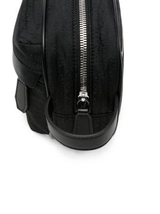 Emporio Armani Logo-Pattern Jacquard Clutch - Black