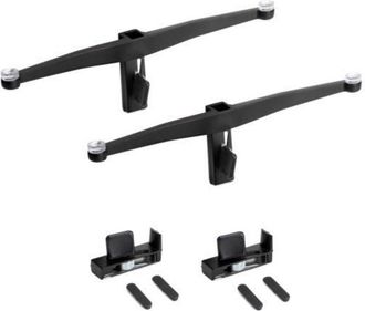 Emuca Emuca - Lote De Soportes Para 5 Estantes De Cristal Para La Estructura Zero, Cristales No Incluidos, Zamak, Pintado Color Negro Texturizado - Pintado 