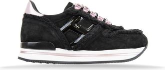 Hogan Su&egrave;de Veterschoenen voor Dames - Dames - Sneakers - Zwart - 34 EU - Su&egrave;de - Schoenen