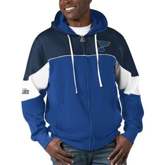 Starter Mens Starter Blue/Navy St. Louis Blues Power Forward Full-Zip Hoodie at Nordstrom, Size Medium