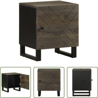 vidaXL vidaXL Comodino in legno massello - Comodino Nero 40x33x46 cm in Legno Massello di Mango