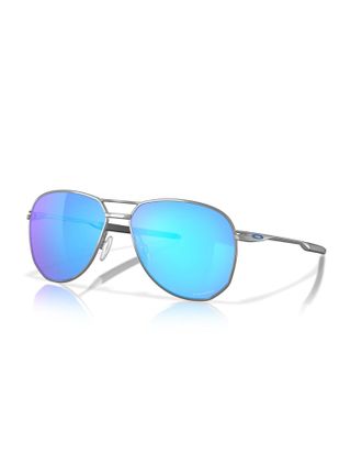 Oakley Mens Contrail Satin Sunglasses In Chrome Prizm Sapphire
