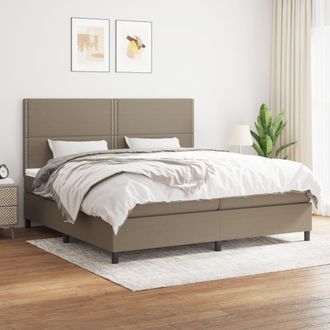 vidaXL Vidaxl - Cama Box Spring Con Colch&oacute;n Tela Gris Taupe 200x200 Cm