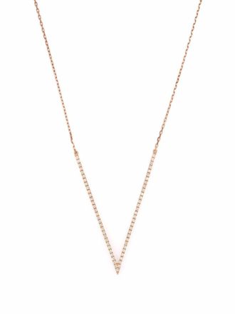 Djula Collana Big V in oro rosa 18 carati con diamanti