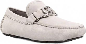 Ferragamo Mens Peter Logo Plaque Shoes In Grey