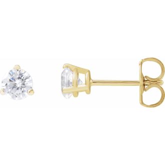 Diamond2Deal 1/2ct Lab-Grown Diamond Stud Earrings Clarity SI, Color G-H, 14k Gold