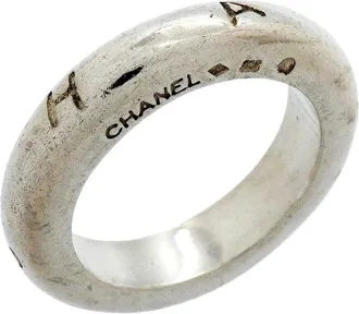 Chanel Silver 925 Band Ring (Pre-Owned)