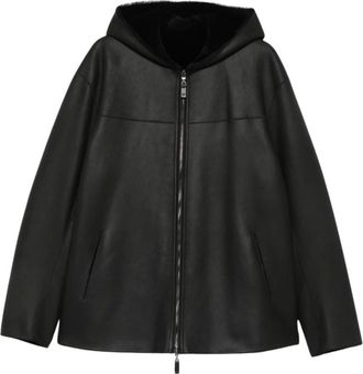 Emporio Armani Leren Blouson Jas - Heren - Jassen - Zwart - Maat: XL Leer