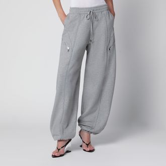 The Attico Long jogger pants in melange grey cotton jersey