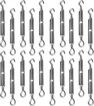 OEM Tendeur De Fil - Acero Inoxidable 304 - Gancho Y Ojal - Rosca M4 - Para Cables Electricos Y Mecanicos - Lote De 20