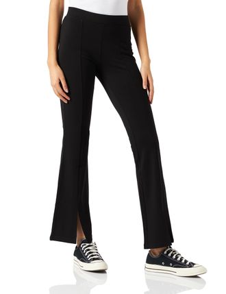 Jacqueline de Yong Womens JDYPRETTY Flare Slit Pant JRS NOOS, Black, M/32