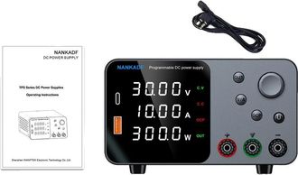 OEM Fuente De Alimentaci&oacute;n De Laboratorio, Carga Usb-a Y Tipo-c, Salida Ajustable, Tps3010 30v 10a