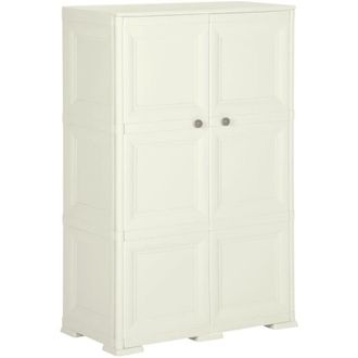 vidaXL Plastic Cabinet 79x43x125 cm Wood Design Vanilla Ice Vidaxl