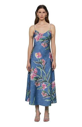 AMUR Delilah Midi Dress in Water Lily at Nordstrom, Size 0