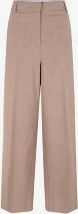 Fabiana Filippi Womens Wide-Leg Wool Trousers In Light Brown
