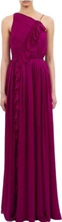 Ulla Johnson Aisha Pleated Gown In Mulberry