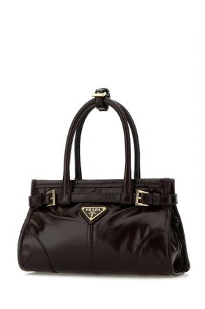 Prada Womens Dark Brown Leather Mini Prada Bonnie Handbag Moro N Borse A Mano Bag
