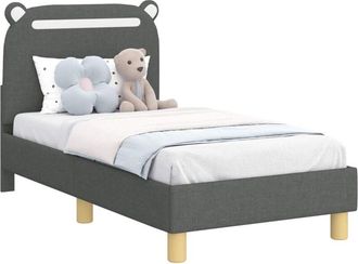 vidaXL Estructura De Cama Para Ni&ntilde;os Peque&ntilde;os Con Cabecera Gris Oscuro Vidaxl