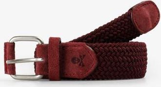 Scalpers Elastic Suede Belt in Burgundy at Nordstrom, Size Medium