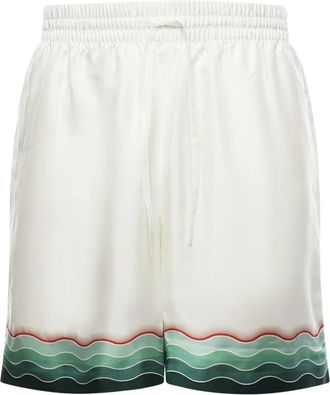 Casablanca Montagne Ondulee Zijden Shorts - Heren - Strandmode - Wit - M - Badmode